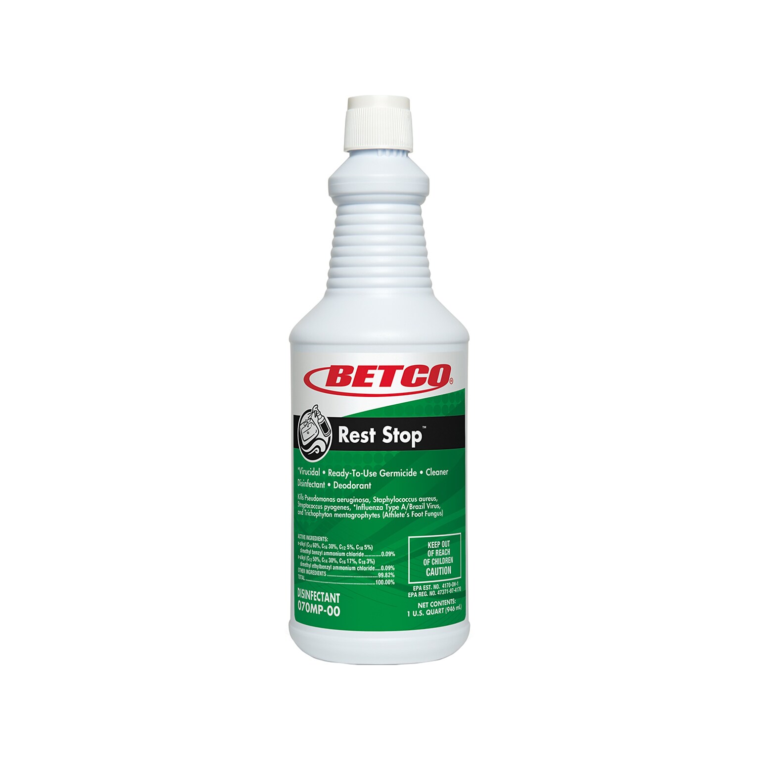 Betco Rest Stop Restroom Disinfectant, Floral Fresh Scent, 32 Oz. (701200)