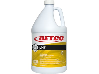 Betco pH7 Floor Cleaner, Lemon Scent, 1 Gal., 4/Carton (1380400CT)