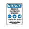 Accuform COVID-19 Vaccination Required Adhesive Surface Sign, 10 x 14, White/Blue/Black (MBDX801VS