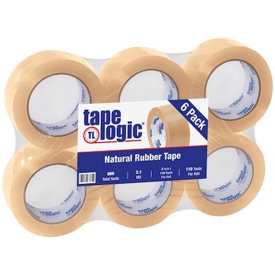 Tape Logic® #53 PVC Natural Rubber Tape, 2.1 Mil, 2 x 110 yds., Clear, 6/Case