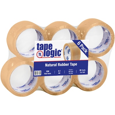 Tape Logic® #53 PVC Natural Rubber Tape, 2.1 Mil, 2 x 55 yds., Clear, 6/Case