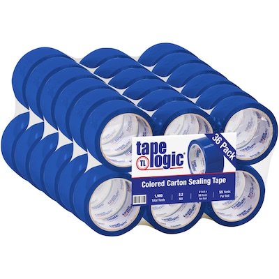 Tape Logic Colored Carton Sealing Heavy Duty Packing Tape, 2 x 55 yds., Blue, 36/Carton (T90122B)