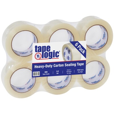 Tape Logic #800 Economy Heavy Duty Packing Tape, 2 x 110 yds., Clear, 6/Carton (T9028006PK)