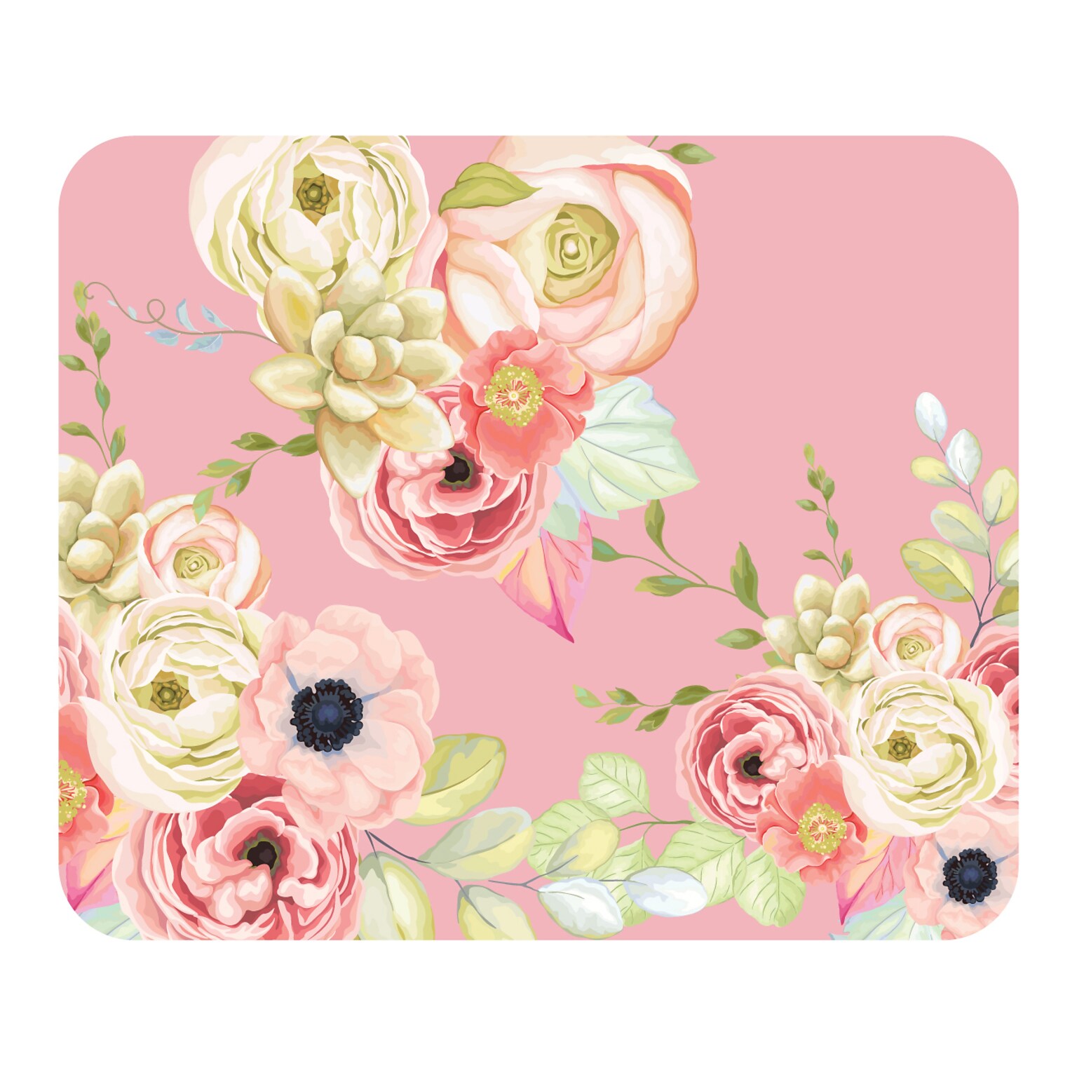 OTM Essentials Prints Flower Garden Mouse Pad, Pink/Green (OP-MH2-Z034C)