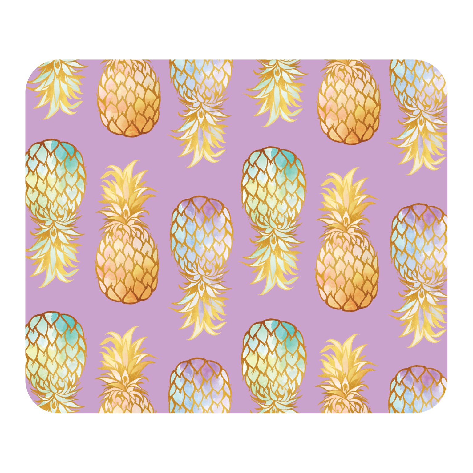 OTM Essentials Prints Golden Pineapple Mouse Pad, Pink/Gold (OP-MH3-Z089A)