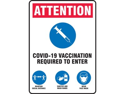 Accuform Restricted Access Surface Mounting Safety Sign, 7 x 10, White/Red/Black/Blue (MBDX903VP)