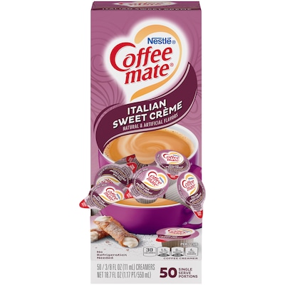 Coffee mate Italian Sweet Creme Liquid Creamer, 0.38 Oz., 50/Box (NES84652)