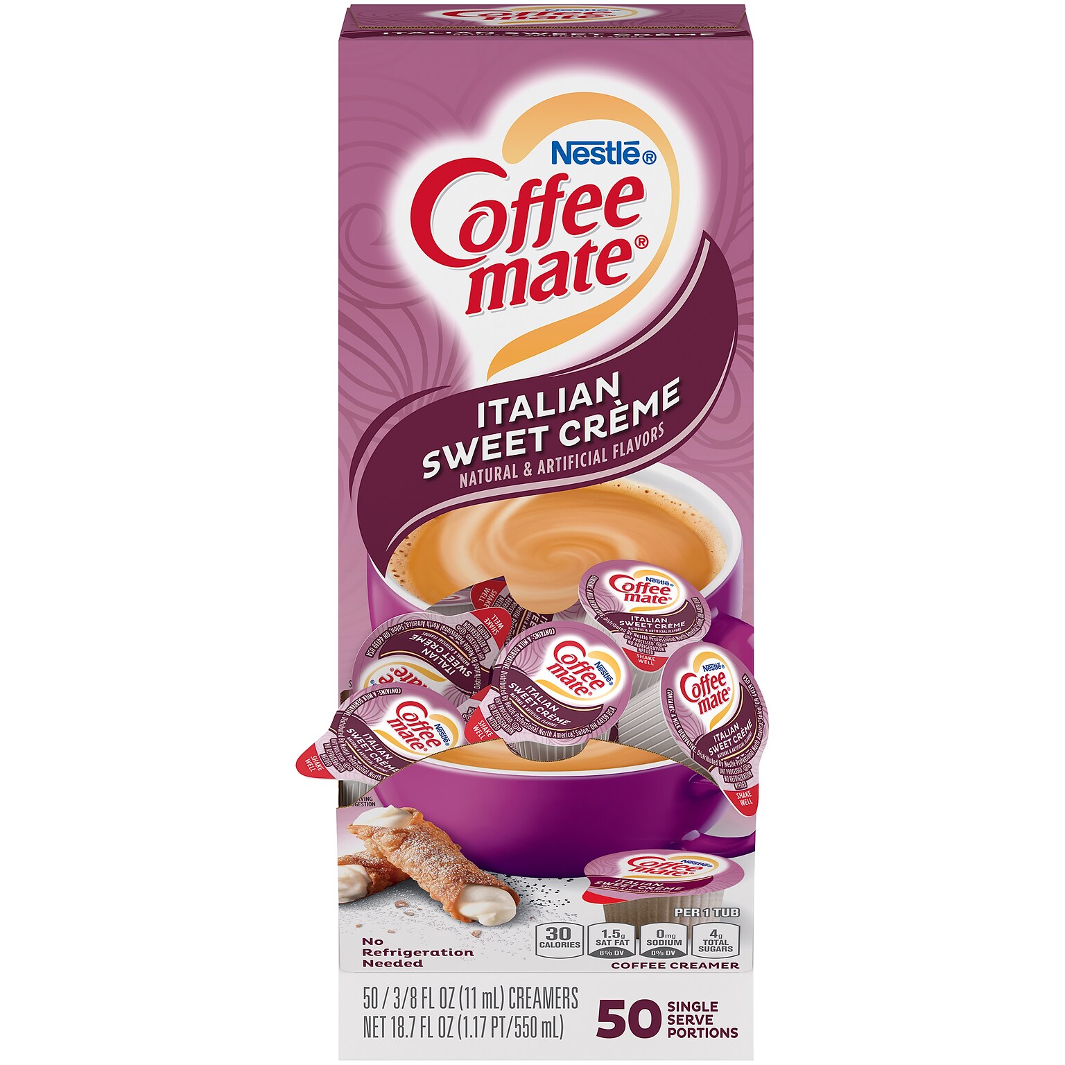 Coffee mate Italian Sweet Creme Liquid Creamer, 0.38 Oz., 50/Box (NES84652)