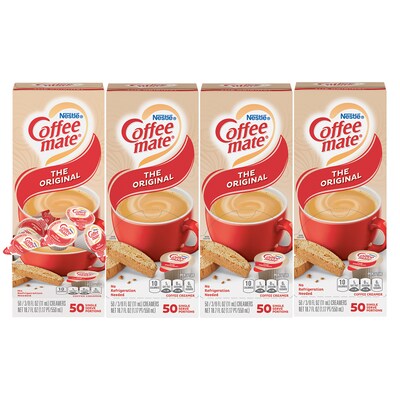 Coffee mate Original Dairy Free Liquid Creamer, 50 Creamers/Pack, 4/Pack (283-00008)
