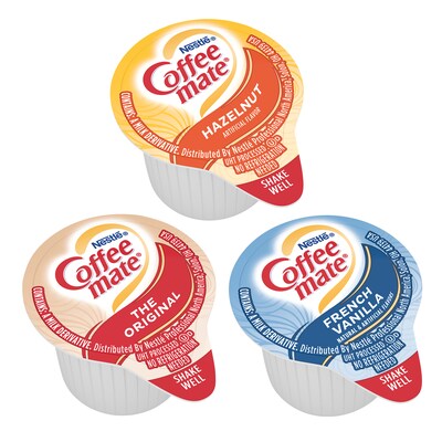 Coffee mate Variety Pack Original/French Vanilla/Hazelnut Liquid Creamer, 0.38 oz., 150/Carton (NES46193)