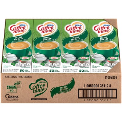 Coffee mate Irish Creme Liquid Creamer, 0.375 oz., 200/Carton (NES35112CT)