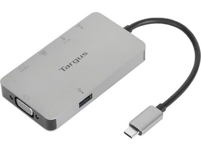 Targus USB-C DP Alt Mode Single Video 4K HDMI/VGA Docking Station, Gray (DOCK419USZ)