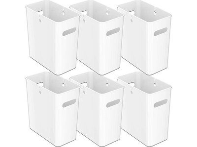 iTouchless SlimGiant Polypropylene Trash Can with no Lid, Polar White, 4.2 gal., 6/Pack (SG102Wx6)