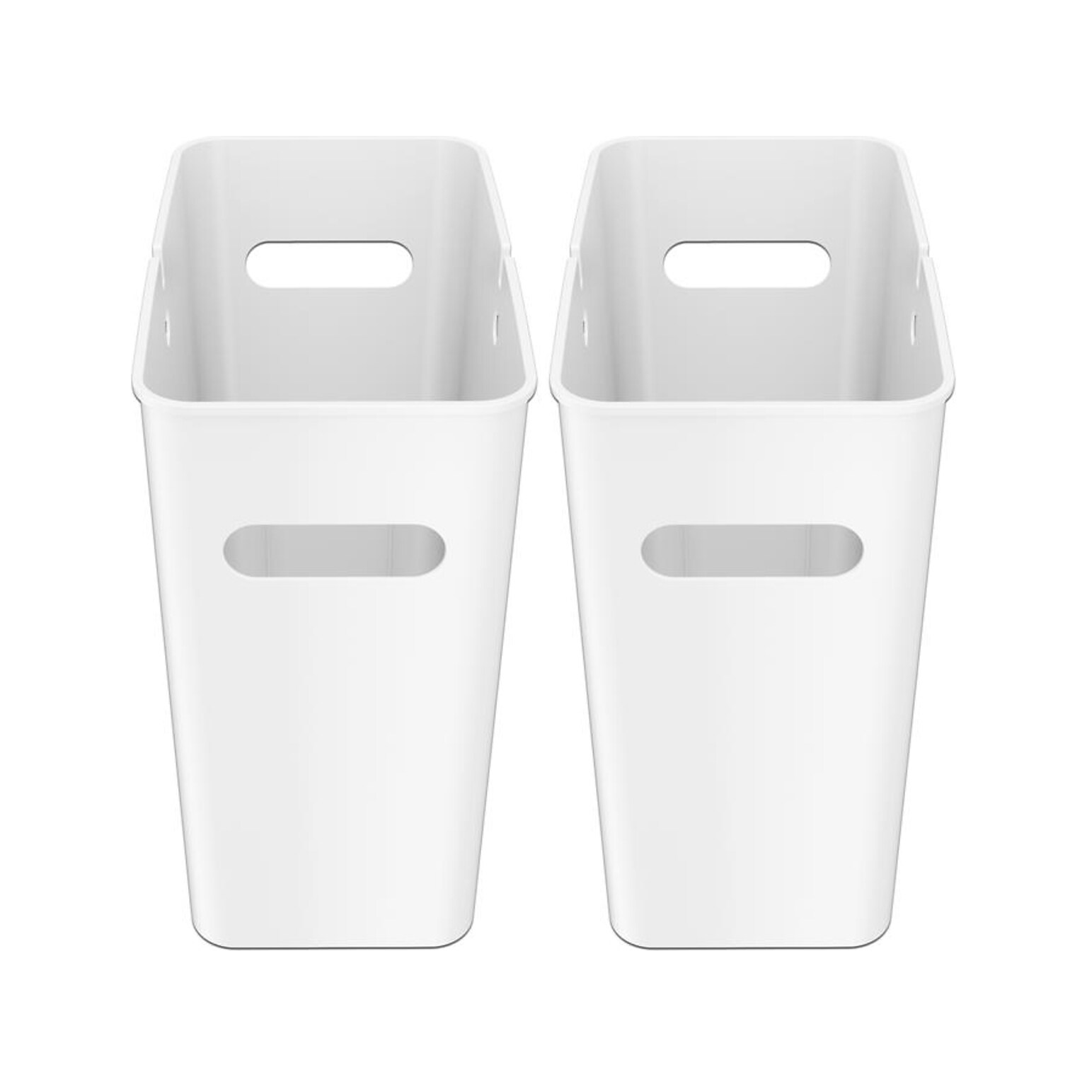 iTouchless SlimGiant Polypropylene Trash Can with no Lid, Polar White, 4.2 gal., 2/Pack (SG102Wx2)