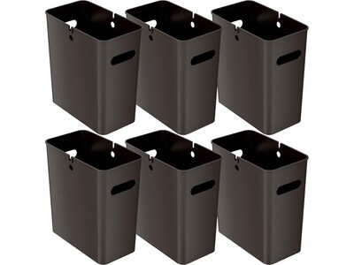 iTouchless SlimGiant Polypropylene Trash Can with no Lid, Mocha Black, 4.2 gal., 6/Pack (SG103Bx6)