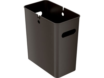 iTouchless SlimGiant Polypropylene Trash Can with no Lid, 4.2-Gallon, Mocha Black (SG103B)
