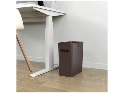 iTouchless SlimGiant Polypropylene Trash Can with no Lid, Mocha Black, 4.2 gal., 2/Pack (SG103Bx2)
