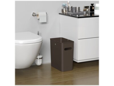 iTouchless SlimGiant Polypropylene Trash Can with no Lid, Mocha Black, 4.2 gal., 2/Pack (SG103Bx2)