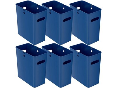 iTouchless SlimGiant Polypropylene Trash Can with no Lid, Reactive Blue, 4.2 gal., 6/Pack (SG104Ux6)