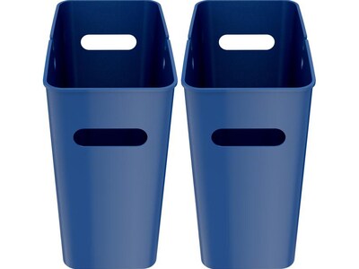 iTouchless SlimGiant Polypropylene Trash Can with no Lid, Reactive Blue, 4.2 gal., 6/Pack (SG104Ux6)
