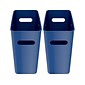 iTouchless SlimGiant Polypropylene Trash Can with no Lid, Reactive Blue, 4.2 gal., 6/Pack (SG104Ux6)