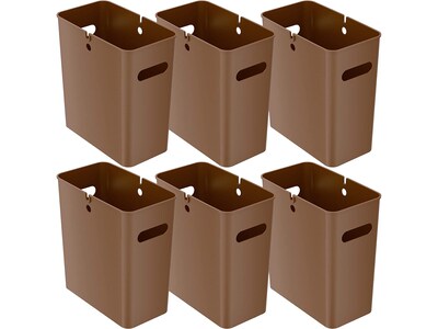 iTouchless SlimGiant Polypropylene Trash Can with no Lid, Toffee Brown, 4.2 gal., 6/Pack (SG105Nx6)
