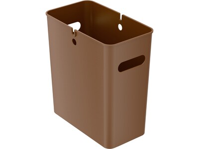 iTouchless SlimGiant Polypropylene Trash Can with no Lid, Toffee Brown, 4.2 gal., 2/Pack (SG105Nx2)