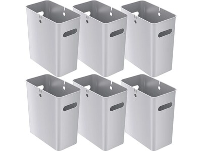 iTouchless SlimGiant Polypropylene Trash Can with no Lid, Metallic Silver, 4.2 gal., 6/Pack (SG101Sx