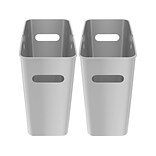 iTouchless SlimGiant Polypropylene Trash Can with no Lid, Metallic Silver, 4.2 gal., 2/Pack (SG101Sx