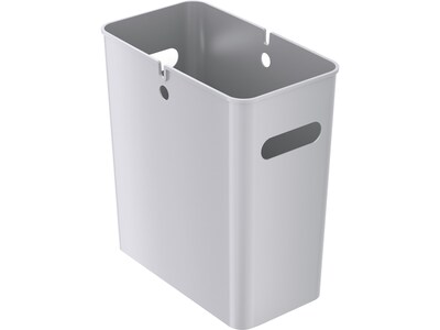 iTouchless SlimGiant Polypropylene Trash Can with no Lid, Metallic Silver, 4.2 gal., 2/Pack (SG101Sx