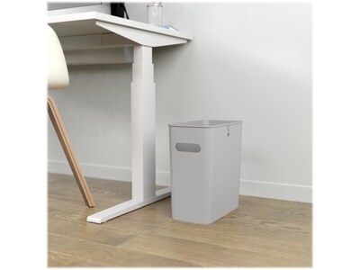 iTouchless SlimGiant Polypropylene Trash Can with no Lid, Metallic Silver, 4.2 gal., 6/Pack (SG101Sx6)