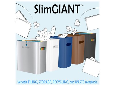 iTouchless SlimGiant Polypropylene Trash Can with no Lid, Metallic Silver, 4.2 gal., 6/Pack (SG101Sx6)