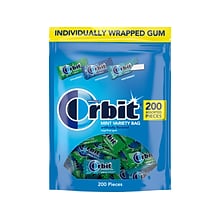 Orbit Mint Sugar Free Gum,Variety Bag, 13.4 oz., 200 Pieces/Pack, 200/Pack (MMM27955)