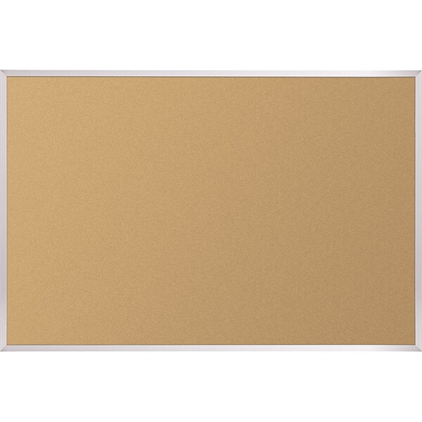 Best-Rite Valu-Tak Cork Bulletin Board, Aluminum Trim, 3H x 5W (301AE)
