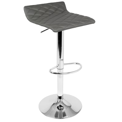 LumiSource Cavale Contemporary Quilted Adjustable Barstool (BS-CAVALE GY)