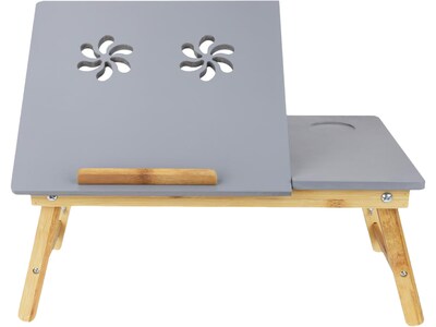 Mind Reader 21.5 x 13.5 Bamboo Laptop Tray, Gray (COOLTRAYBM-GRY)