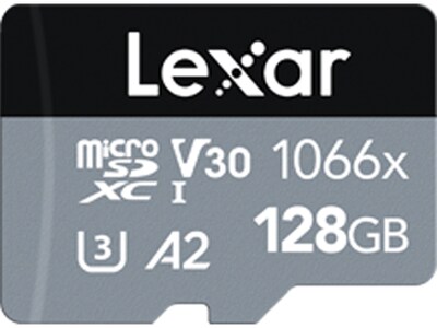 Lexar Professional SILVER 128GB microSDXC Memory Card with Adapter, Class 10, UHS-I (LMS1066128G-BAU