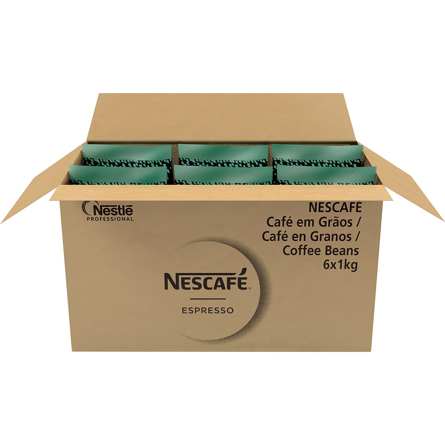 Nescafe Espresso Whole Bean Coffee, Medium Roast, 35.27 oz., 6/Carton (12338492)