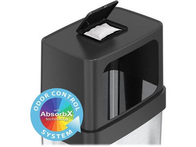 iTouchless Stainless Steel Trash Can with Dual Push Lid, 18-Gallon, Brushed (IT18DPS)