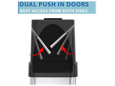 iTouchless Stainless Steel Trash Can with Dual Push Lid, 24-Gallon, Brushed (IT24DPS)