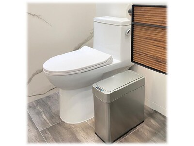 iTouchless Stainless Steel Left Sensor Trash Can, 4-Gallon, Silver (SG04SSL)