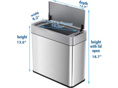 iTouchless Stainless Steel Right Sensor Trash Can, 4-Gallon, Silver (SG04SSR)