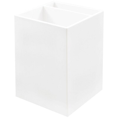 JAM Paper® Plastic Pen Holder, White, Desktop Pencil Cup, Sold Individually (341wh)