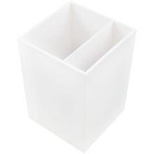 JAM Paper® Plastic Pen Holder, White, Desktop Pencil Cup, Sold Individually (341wh)