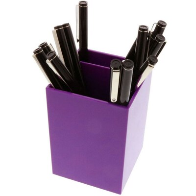 JAM Paper® Plastic Pen Holder, Purple, Desktop Pencil Cup, Sold Individually (341pu)