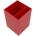 JAM Paper® Plastic Pen Holder, Red, Desktop Pencil Cup, Sold Individually (341re)