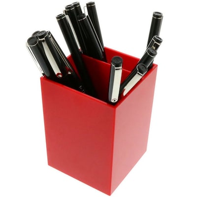 JAM Paper® Plastic Pen Holder, Red, Desktop Pencil Cup, Sold Individually (341re)