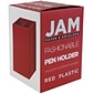 JAM Paper® Plastic Pen Holder, Red, Desktop Pencil Cup, Sold Individually (341re)