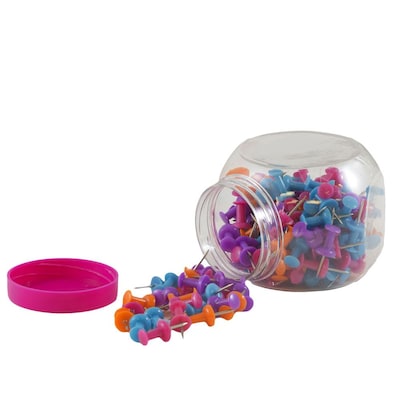 JAM Paper® Push Pins, Assorted Jar of pushpins, 150/Pack (22433543b)