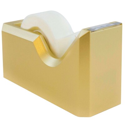 JAM PAPER Desk Trio Pack, Gold, Stapler, Tape Dispenser & Pen Holder, 3/Pack